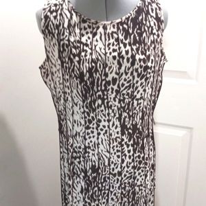 Sandra Darren, Sz 12 Brown & White Fit & Flair Dress